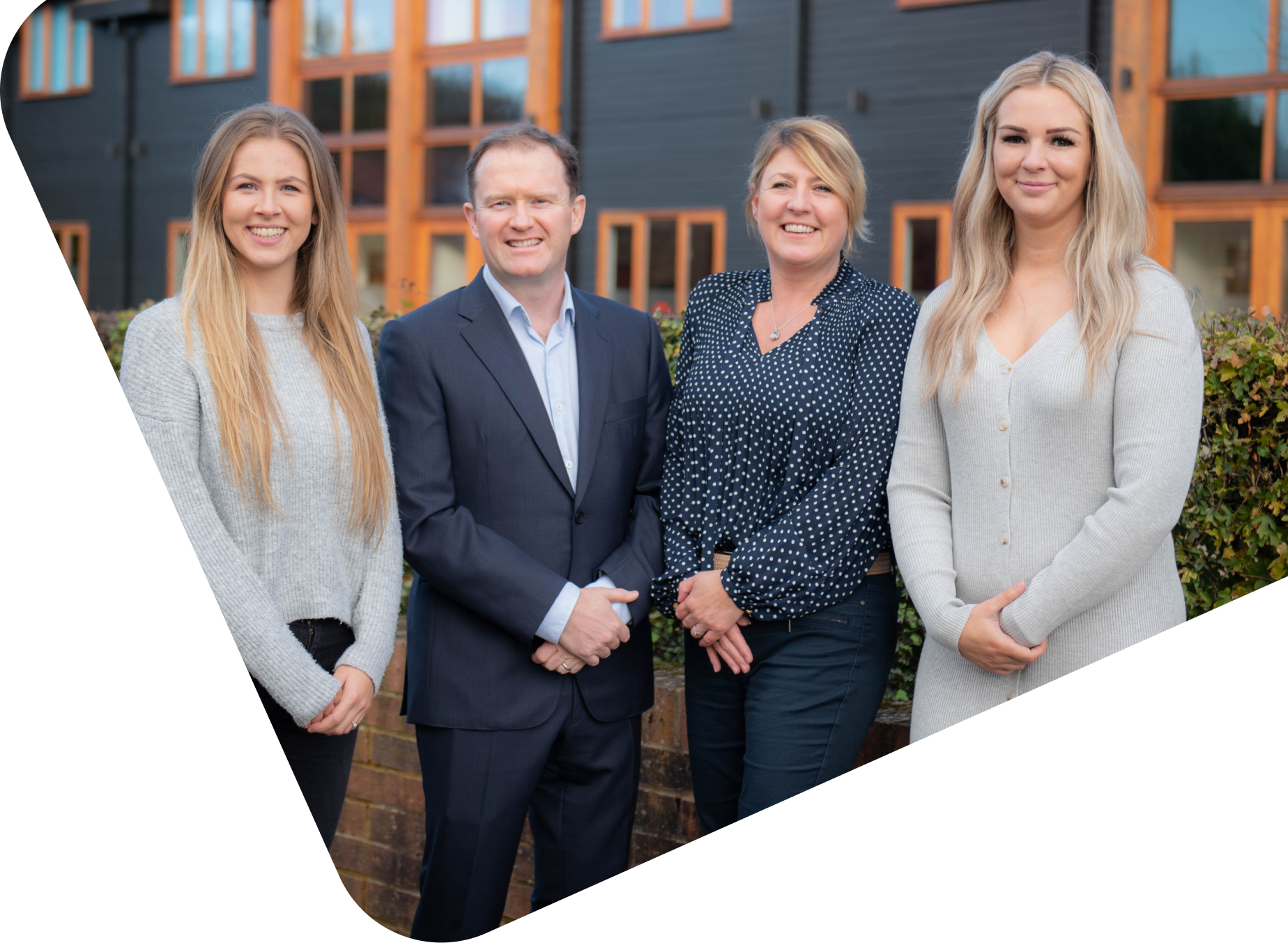 The friendly team at Choice Business Loans, outside their offices in Amersham 